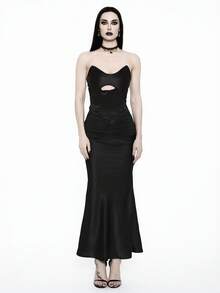 Glisette New Mermaid Tail Fitted Slim Skirt For Women, Spring/Summer - Black - View 3