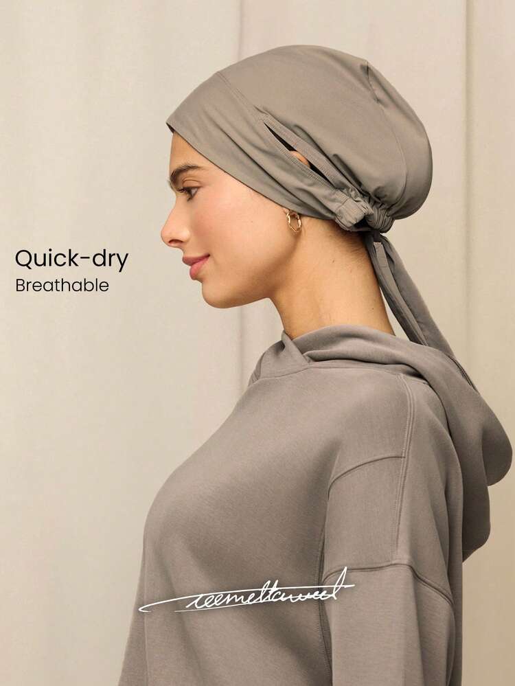 GLOWMODE X Reem Modest Glow Wherever You Go Quick-Dry Ear-Exposed Reflective Logo Adjustable Tie Head Covering Daily Casual Gym Training Wear