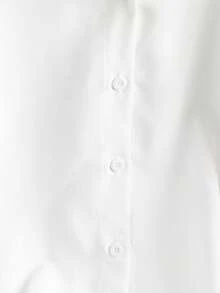 GlowEve 白色蝴蝶镂空露背蝴蝶结宽松长袖衬衫 - 白色 - 查看 4