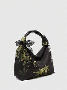 ROMWE Kawaii 女士包包 复古民族风 竹叶鸟夹 - 靛黑色 - 查看 3