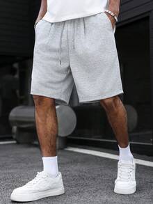 PAVTROS 年轻休闲褶裥贴袋灰色男士短裤 - 灰色 - 查看 3