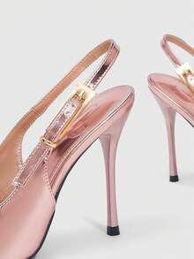 CUCCOO SZL Giày cao gót nữ mùa xuân - Màu champagne kim loại - Xem 9