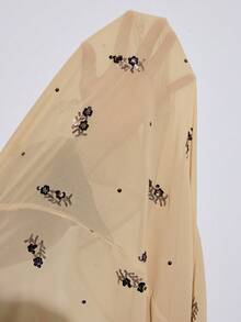 Aveloria Modichic Đầm voan chiffon thêu sequin dáng rộng, tay loe, vai rớt, thanh lịch mới. - Nhiều màu - Xem 7