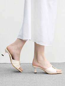 CUCCOO BIZCHIC Simple And Generous, Fashionable And Versatile, Casual Workplace Commuter Women's High-Heeled Sandals Spring Shoes - White - View 3