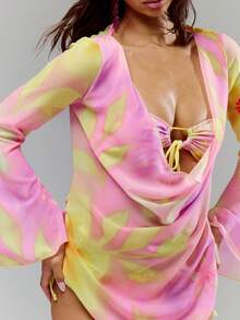 Musera Resort Casa Calypso 超薄碎花超高领迷你连衣裙泳装度假夏季旅行沙滩装 - 彩色 - 查看 2