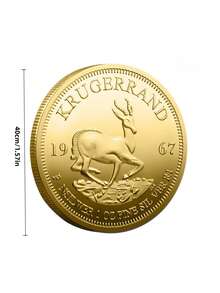 1967 South African Krugerrand Gold Coin Replica 4cm Diameter Role Play Prop For Historical Reenactment Teaching Display Valentines Day Gift Spring Summer Style Must Haves - Gold - View 8