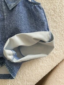 Cute Babygirl Blue Bow Tie Romper, Versatile Summer - Blue - View 8