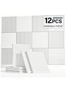 MODX [12 件] 楔形声学泡沫，用于隔音和降噪 - 12x12/12x2 英寸聚酯吸音瓷砖声学处理泡沫 - 隔音板适用于录音室、音乐室、游戏空间、播客、降噪吸音材料、吸音垫和声学处理墙贴。 - 彩色 - 查看 11