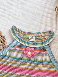 Vintaside Kids 女童夏季无袖吊带连衣裙，时尚优雅，适合海滩旅行 - 彩色 - 查看 5