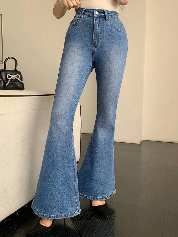 Women's Blue Skinny Flare Jeans