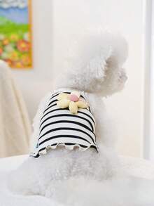 PETSIN 1pc Cat/Dog Clothes, Spring And Summer Pet Vest With Three-Dimensional Flowers, Skin-Friendly, Breathable And Comfortable Camisole - Multicolor - View 7