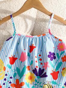 SHEIN 2件套 少女彩色印花吊带背心和短裤 - 彩色 - 查看 4