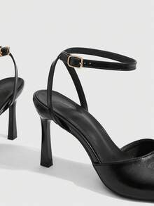 CUCCOO SZL Ladies Adjustable Simple High Heel Sandals, Suitable For Everyday Casual Wear, Spring Shoes, Spring Break Easter Dance Christmas Heels. Prom Heels Summer Shoes - Mia black - View 10