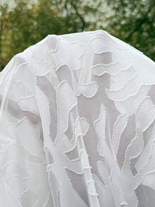 SHEIN Pregnant Women's Elegant Vacation Textured Off-Shoulder Dress, Summer - White - View 7