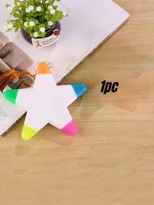 1 pieza Resaltador con forma de estrella de cinco puntas en ángulo, vuelta al colegio - Multicolor - Ver 8
