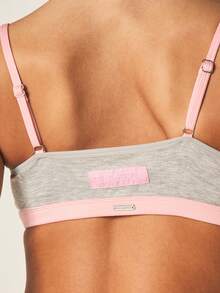 Missguided x Playboy 撞色滚边三角文胸，饰有兔子标志，软杯无钢圈舒适套头式内衣 - 彩色 - 查看 5