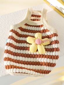 PETSIN 1pc Cat/Dog Clothes, Spring And Summer Pet Vest With Three-Dimensional Flowers, Skin-Friendly, Breathable And Comfortable Camisole - Multicolor - View 10