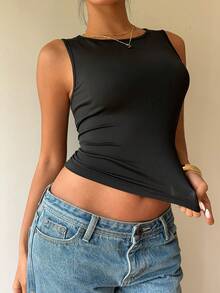 Siren Gaze Womens Black Sleeveless Draped Back Lace Crop Top, Casual Summer Two Piece Outfit, Black To, Black Sexy Tops, See Through Top, Y2k Tops - Black - View 3