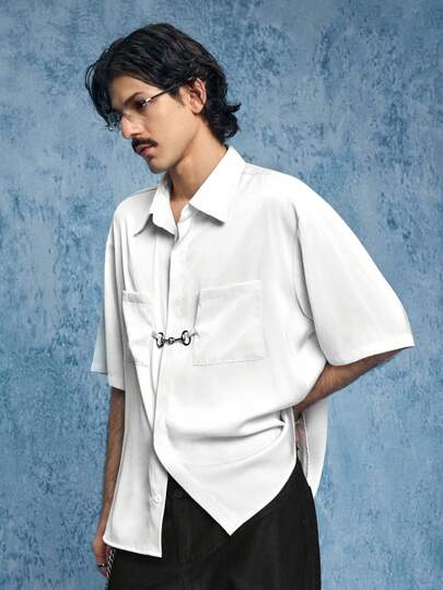 ROMWE MEN Street Life Camisa de hombre con estampado digital de frutas coloridas, para verano