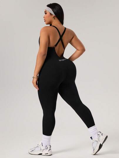 Rhythm Era Mono sexy sin espalda sin costuras para mujer de talla grande