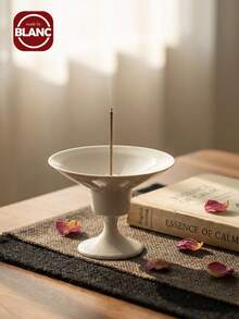 Madebyblanc 1 Piece Of Wood Ash Glaze Creative High Foot Fragrance Socket, Ceramic Wire Incense Tray, Incense Burner, Tea Room, Zen Sandalwood Incense Burner, Aromatherapy Burner - Multicolor - View 1