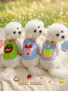 PETSIN Pet Spring New Dog Clothes Animal Supplies Pet Clothing Dog Tank Top Cat T-Shirt Teddy Outfits Small Animal Attire Casual Cool Tank Top Dog Clothes Cat Clothes Two-Season Spring & Summer New Tank Top - Multicolor - View 2