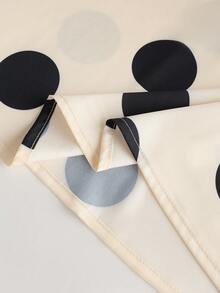 Franclia Women's Minimalist Printed Polka Dot Slip Dress Polkadot Dress Polka Dot Dress Silk Dress Midi Dress Cream Polka Dot Dress Black Polka Dot Dress Sleeveless Polka Dot Dress - Apricot - View 3