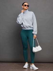 Activina Women's Dropped Shoulder Long Sleeve Golf & Tennis Sports Sweatshirt - Grey - View 4