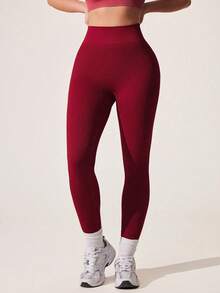 Eassivo Eassivo Quần legging thể thao màu tím không đường may dành cho nữ, quần legging tập yoga ngoài trời, quần legging lửng ôm bụng, quần bó tập luyện, quần legging cạp cao, quần legging bó sát, quần thể thao yoga, quần tập thể dục, quần tập thể dục nén, quần yoga cạp cao, quần legging cạp cao, quần legging nén, quần yoga nữ, quần legging ôm bụng, quần legging ôm bụng, đồ tập thể dục ôm bụng. - Màu Đỏ Sâu - Xem 3