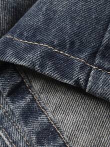 DAZY Chân váy denim nữ đa năng, thoải mái, phù hợp đi làm hàng ngày, có túi. - Màu xanh lam - Xem 6