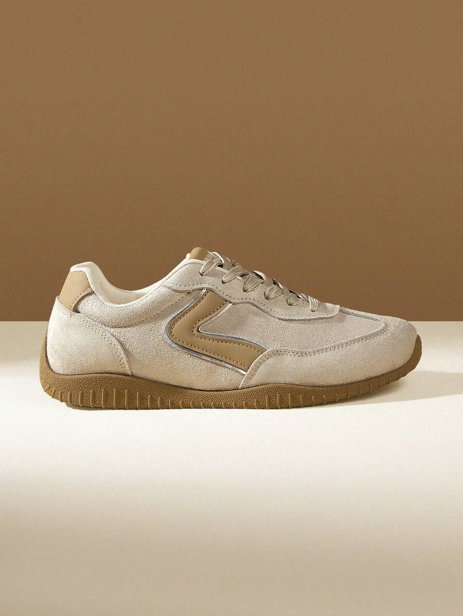 CUCCOO EASI Women's Flat-Bottomed Comfortable Casual Sneakers - Khaki - View 1