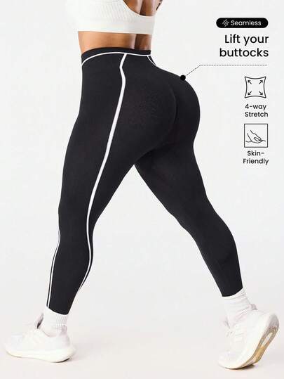 Rhythm Era 大码女士无缝运动紧身裤/长裤，户外运动健身跑步修身紧身裤