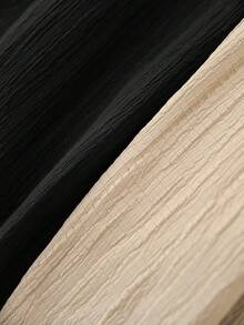 CosyJoli Quần ống đứng cơ bản bằng vải chiffon có họa tiết, cỡ lớn, kiểu dáng thường ngày. - Màu be - Xem 5