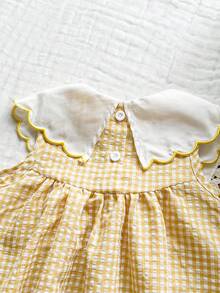 Vintaside Kids Đầm không tay màu vàng họa tiết thường ngày cho bé gái, thích hợp cho các buổi đi chơi, mặc hàng ngày, gặp gỡ bạn bè, tiệc sinh nhật, ngày Valentine. - Màu vàng - Xem 7