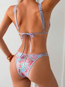 Swim Mod Women's Ditsy Floral Bikini Set For Beach Vacation - Multicolor - View 2