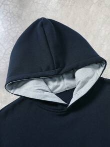 PAVTROS Áo nỉ có mũ trùm đầu lót nhiệt màu trơn giản dị mùa thu dành cho nam, có mũ trùm đầu vá hai tông màu thời trang. Được làm từ vải lông cừu mềm mại, ấm áp, hoàn hảo cho mùa thu. Thiết kế đơn giản và đa năng, dễ dàng phối với mọi loại quần cho các buổi đi chơi hàng ngày hoặc sinh hoạt tại trường. Một món quà tuyệt vời cho bạn trai của bạn., Áo hoodie xanh navy nam, Áo hoodie xanh trơn nam, Áo hoodie nam Áo hoodie xanh navy Áo hoodie trơn Áo hoodie cotton Áo hoodie cỡ lớn - Màu xanh hải quân - Xem 6