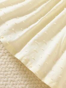 2件套新生女宝宝夏季纯棉甜美浅黄色提花泡泡袖连衣裙+蝴蝶结前发带 - 黃色 - 查看 7