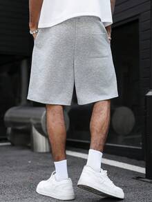PAVTROS 年轻休闲褶裥贴袋灰色男士短裤 - 灰色 - 查看 2