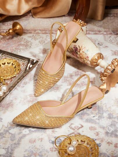 CUCCOO TILAWA Women Shoes Pointed Kitten Heel Medium Heel Elegant Simple Elegant Commuter Green Women's High Heel Shoes Workplace Dating Formal Settings