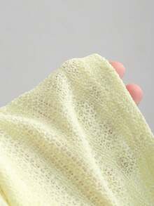 Sweetra 性感露背蕾丝边饰纹理面料飘逸A字褶皱优雅连衣裙 - 黃色 - 查看 4