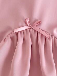 Souflis Souflis Vestido de verano para niñas bebé, color principal en rosa suave, con cuello Peter Pan y diseño sin mangas, volante en el bajo, acento de lazo en la cintura para un estilo de princesa dulce, ropa de bebé niña elegante y adorable - Rosa - Ver 9
