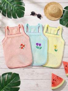 PETSIN Quần áo thú cưng mùa xuân mới, đồ dùng cho thú cưng, quần áo cho thú cưng, áo ba lỗ cho chó, áo thun cho mèo, trang phục cho gấu bông, trang phục cho động vật nhỏ, áo ba lỗ thường ngày mát mẻ, quần áo cho chó, quần áo cho mèo, áo ba lỗ hai mùa xuân hè mới. - Nhiều màu - Xem 1