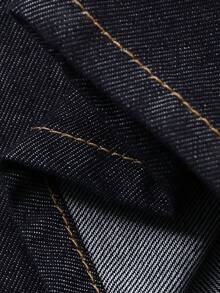 Dazy-Less Bộ đồ denim nữ phong cách xuân/hè, dáng rộng thoải mái, kiểu dáng nghỉ dưỡng, áo vest không tay màu xanh dương và quần ống rộng thẳng, sang trọng kiểu cổ điển. Phong cách công sở thường ngày. - Màu xanh lam - Xem 3