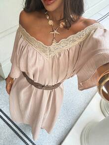 Aloruh 女士优雅波西米亚风宽松纯白色度假连衣裙 - 白色 - 查看 8