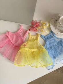 PETSIN 透气网眼连衣裙，适用于狗狗和猫咪，包括泰迪犬、博美犬、贵宾犬、比熊犬和其他小型犬种。 - 彩色 - 查看 3