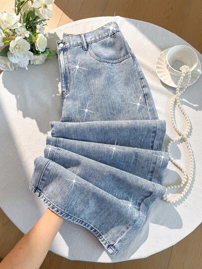 Comfortcana 大码女式街头风水洗口袋牛仔裤