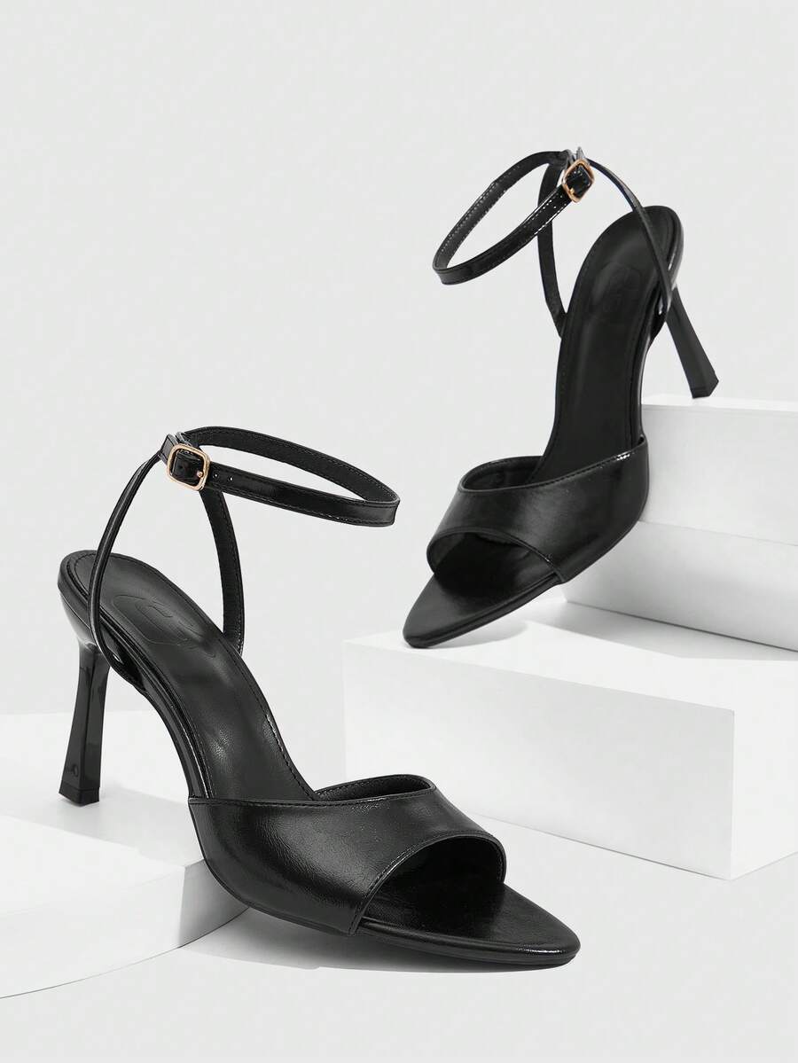CUCCOO SZL Ladies Adjustable Simple High Heel Sandals, Suitable For Everyday Casual Wear, Spring Shoes, Spring Break Easter Dance Christmas Heels. Prom Heels Summer Shoes - Mia black - View 1
