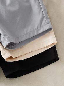 SHEIN Playful Pals 男婴日常休闲刺绣图案夏季旅行短裤 - 彩色 - 查看 5