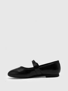 CUCCOO BIZCHIC Black Round Toe Mary Jane Shoes, Minimalist Retro High-End Strap Shoes Spring Shoes - Black - View 9