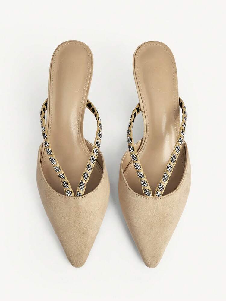 CUCCOO CHICEST Women's Pointed Toe Casual Slip-On High Heel Shoes Valentine's Day Elegant Shoes